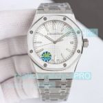 ZF Factory Swiss Clone Audemars Piguet Royal Oak 41mm White Face Stainless Steel Watch 